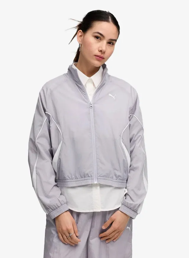 Relaxed Woven Jacket Light Gray