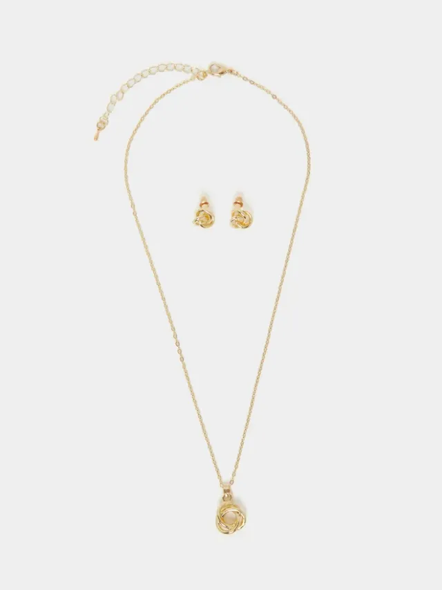 Styli Infinity Pendant Necklace and Stud Earrings Set – image 2