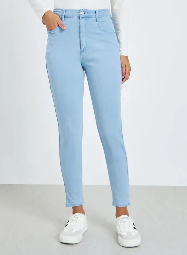 Women’s High Rise Slim Fit Jeans Light Blue – image 2