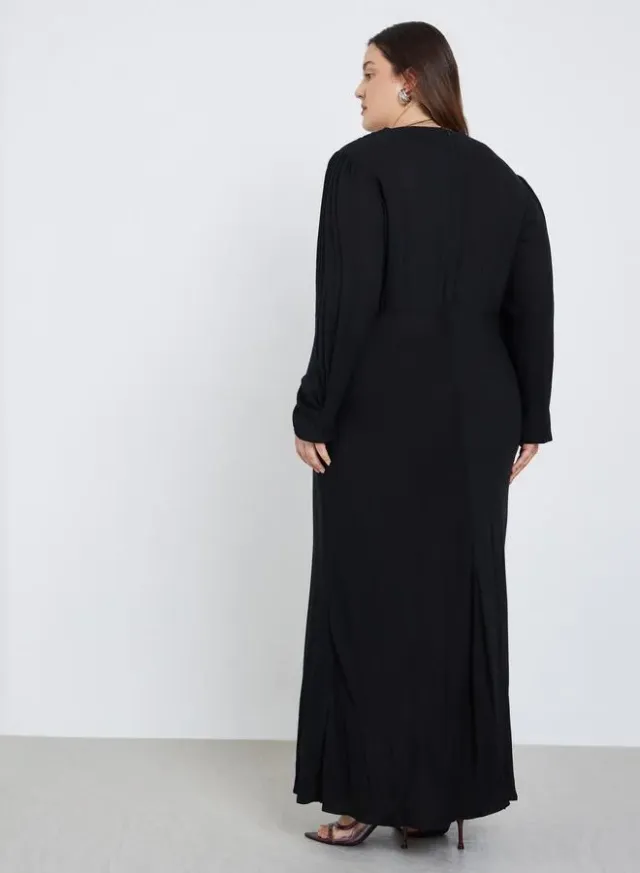 Styli Plus Size Column Maxi Dress Black – image 5