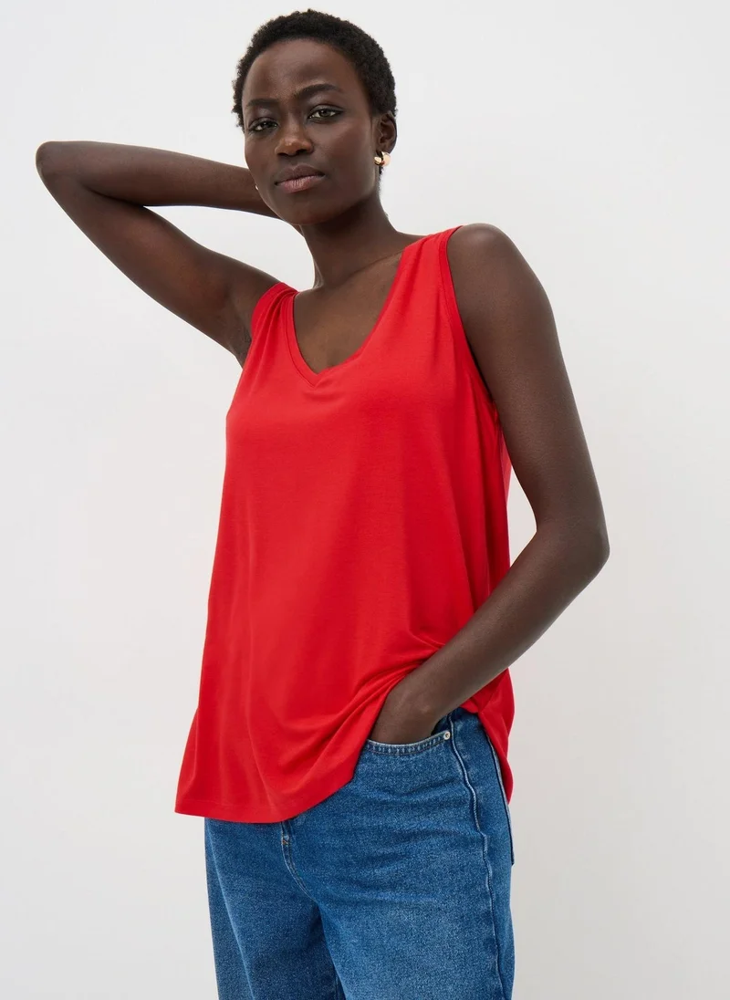 V-Neck Vest Top Red