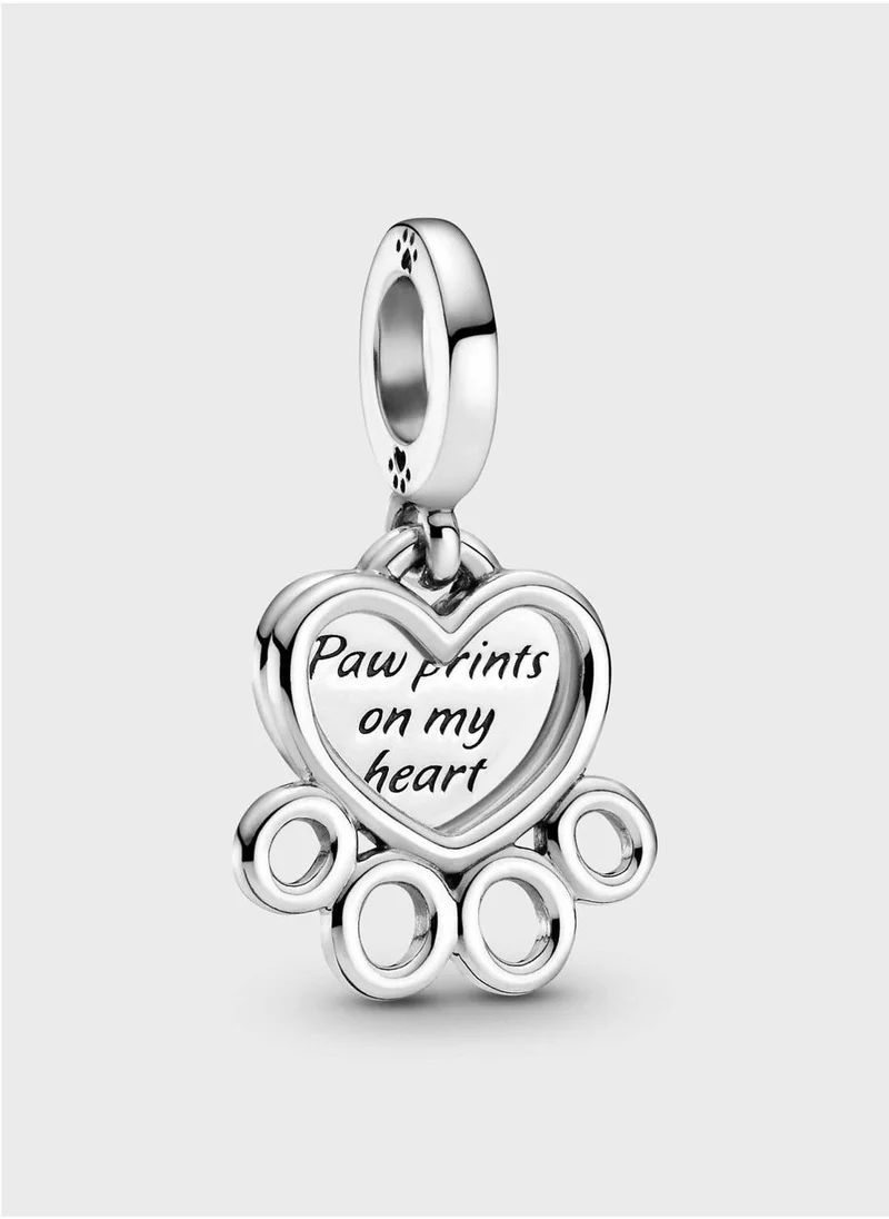 Heart & Paw Print Dangle Charm
