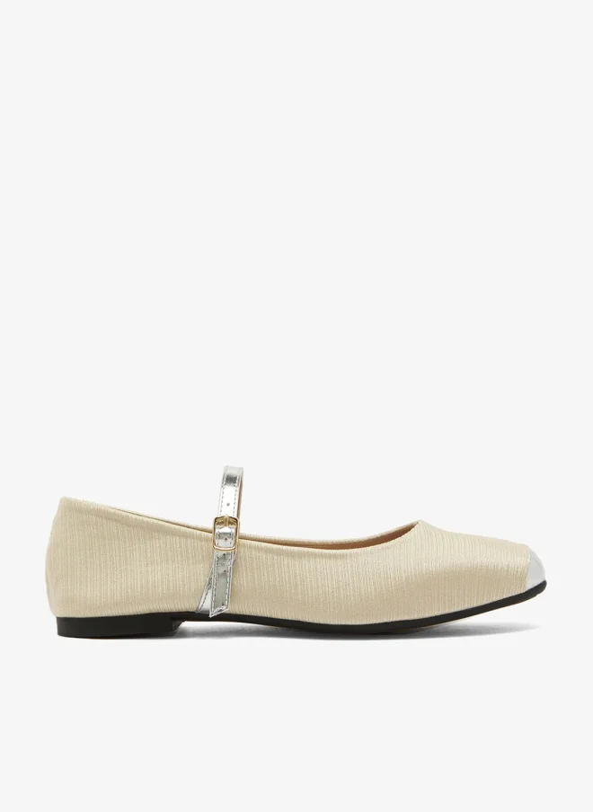Textured Mary Janes White