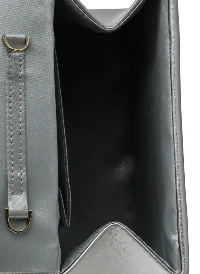 White Faux Leather Pearl-Handle Evening Bag – image 5