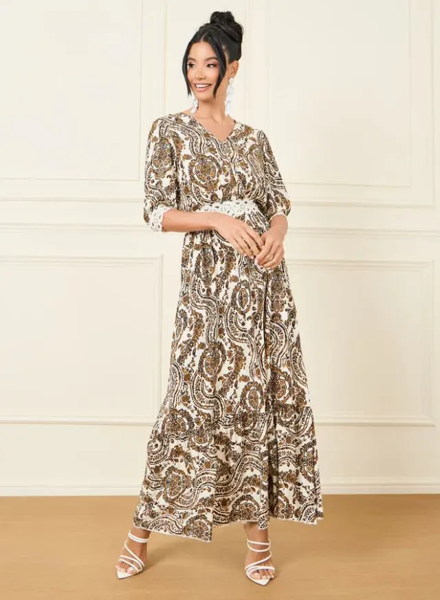 Paisley Print Maxi Dress