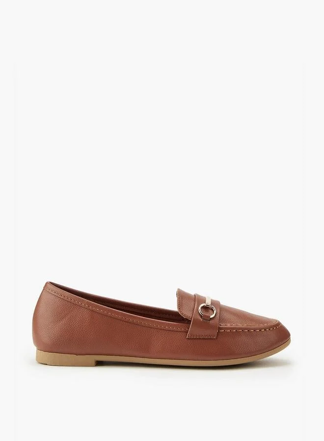 Flora Bella Metallic Accent Slip-On Loafers Tan