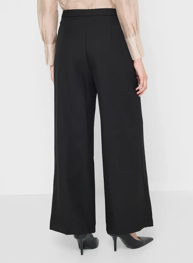 Ella Black Embellished Wide Leg High Rise Formal Trousers – image 2