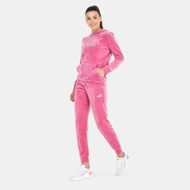 Women's ESS+ Velour Pants Pink – image 3