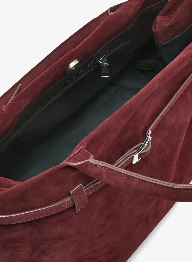 Buckle Suede Tote Bag – image 4