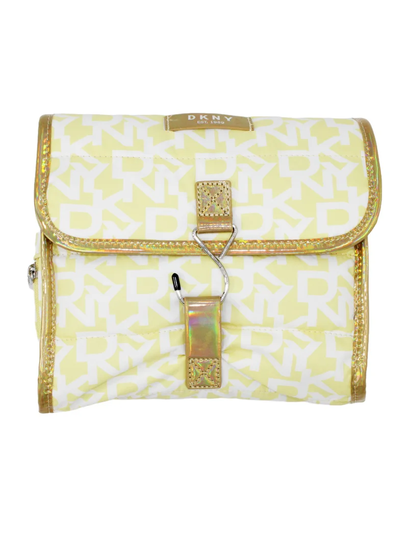 DKNY Signature Puffer Roll Cosmetic Bag, Light Yellow