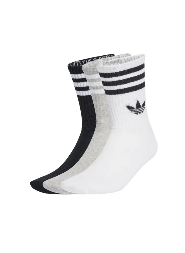 adidas 3-Stripes Crew Socks (3-Pack) White