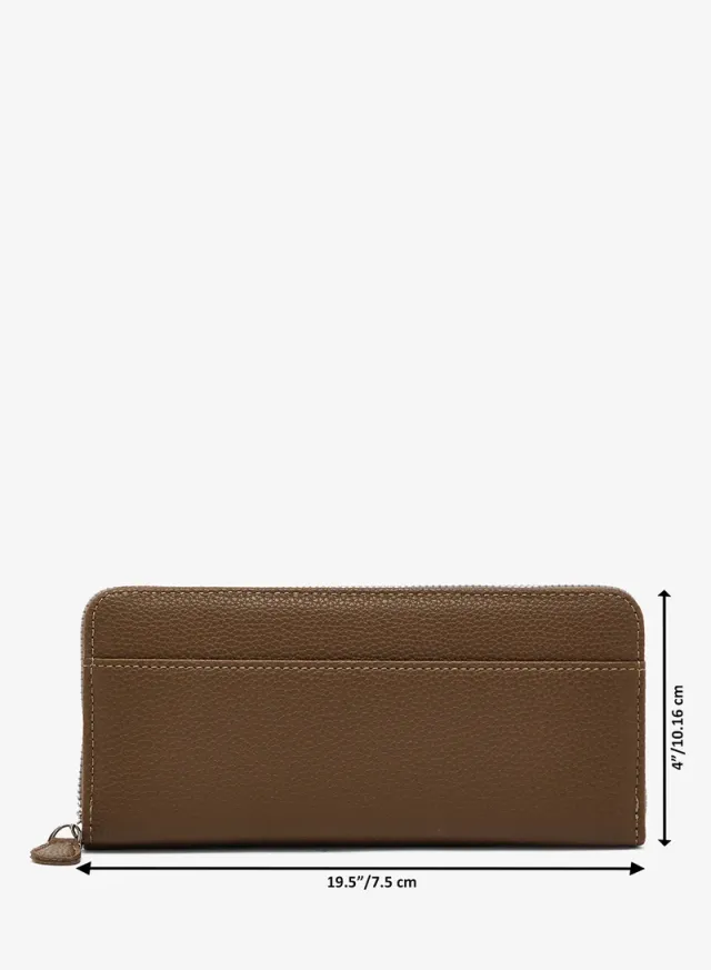 Ella Brown Solid Zipper Wallet for Women - Classic Design – image 5