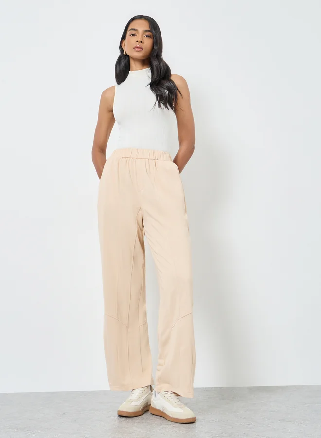 Take Two Plain Joggers Beige