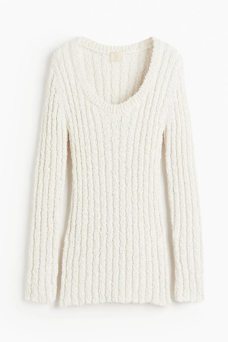 Rib-Knit Jumper Beige