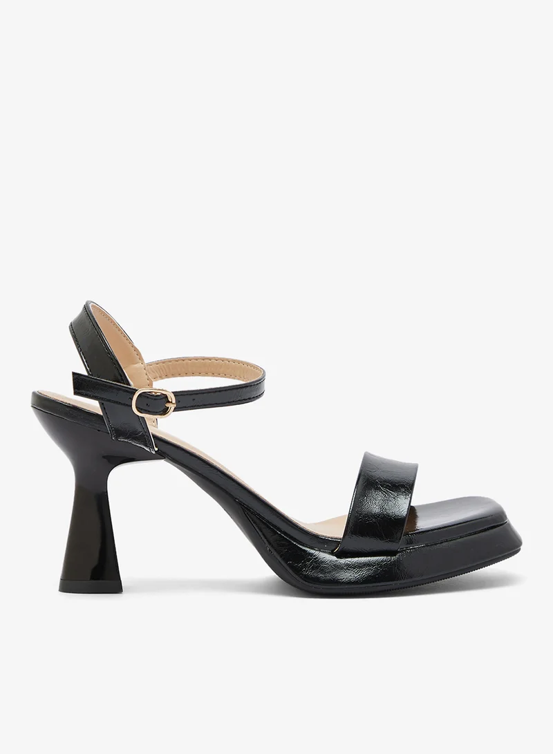 High Heel Platform Sandals Black