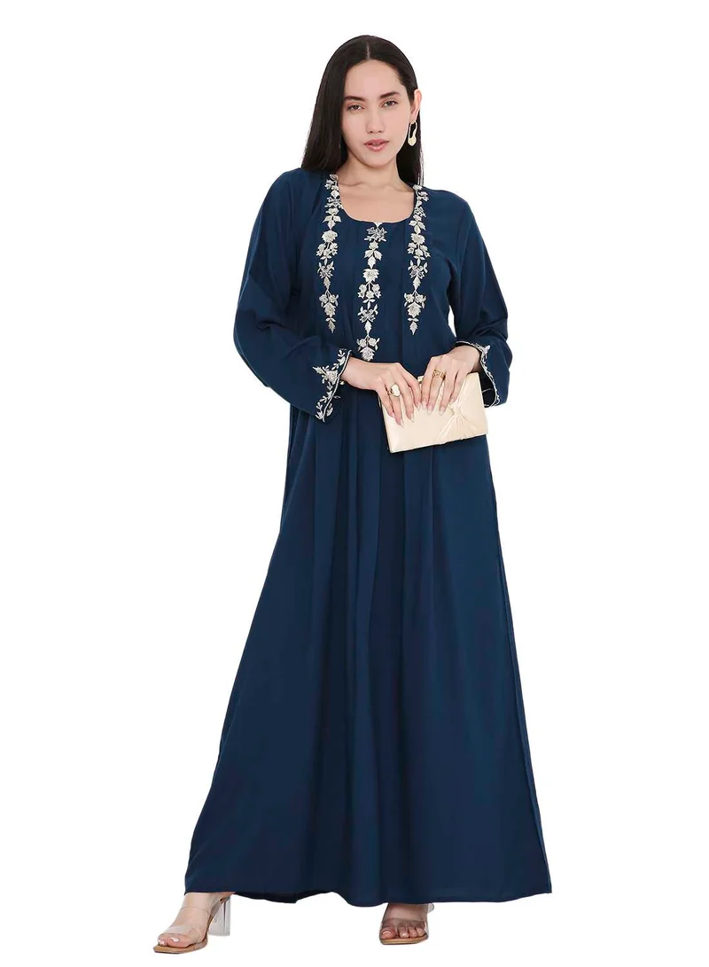 VIBRANT COLOUR UNIQUE THREAD EMBROIDERY MODEST ARABIC FARASHA  JALABIYA DRESS