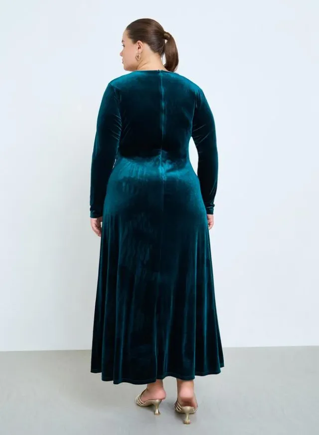 Plus Size Velvet Wrap Maxi Dress – image 4