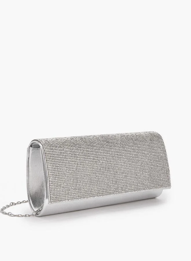 Embellished Clutch With Chain Strap