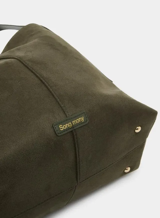 Styli Olive Suede Look Hobo Bag – image 3