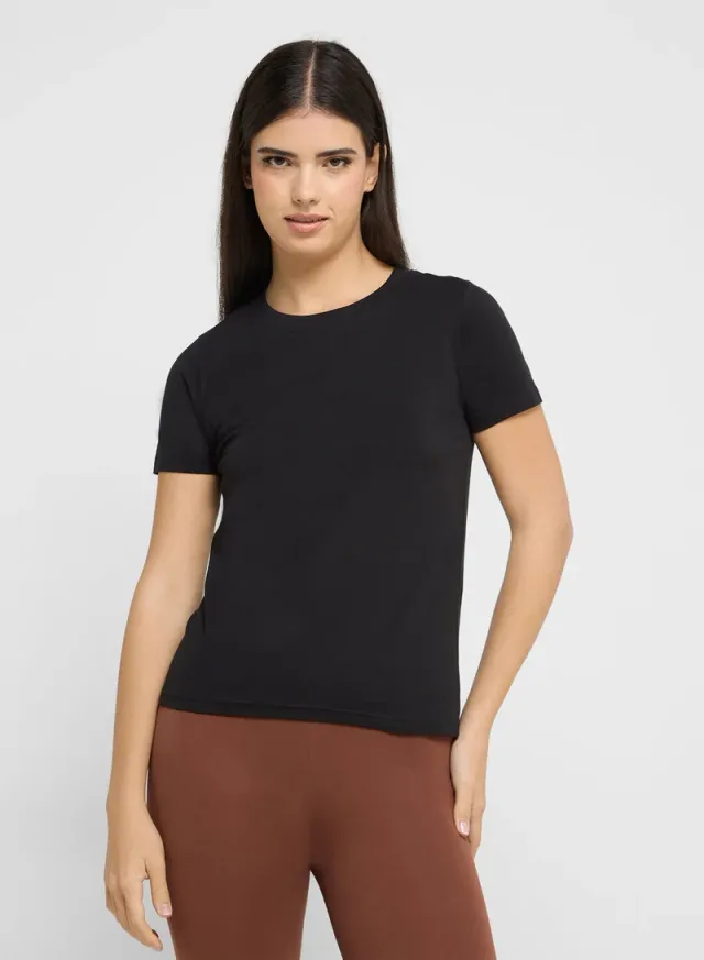 Regular Crew Neck T-shirt Black