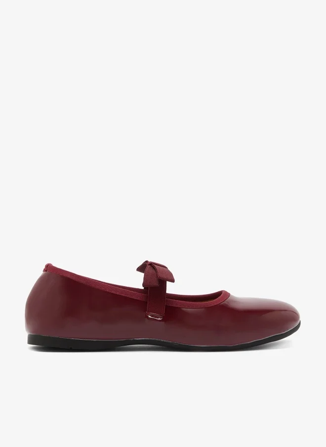 Bow Detail Mary Janes Burgundy