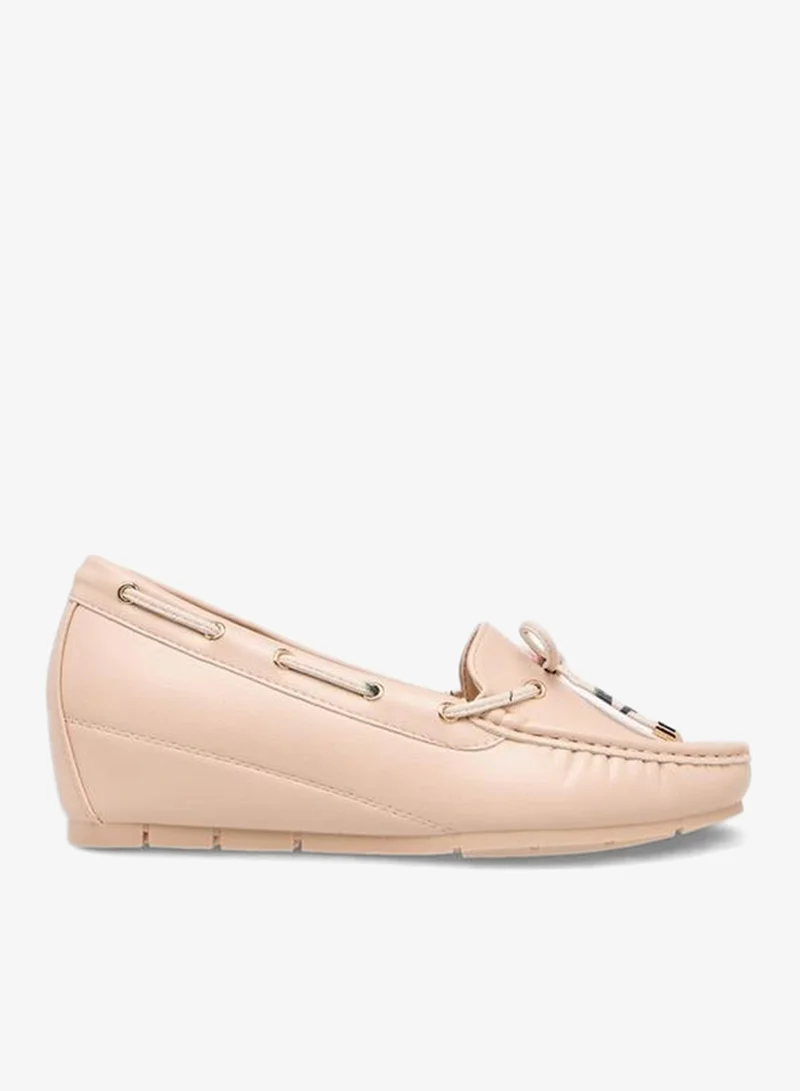 Women's Wedge Heel Loafers Beige