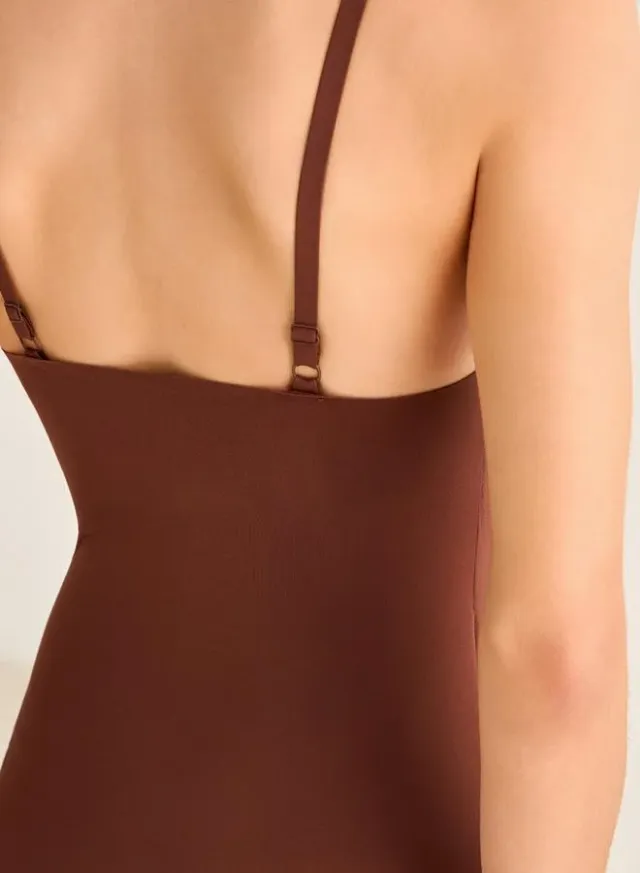 Women's Brown Polyamide Shaping Camisole with Adjustable Straps – image 4