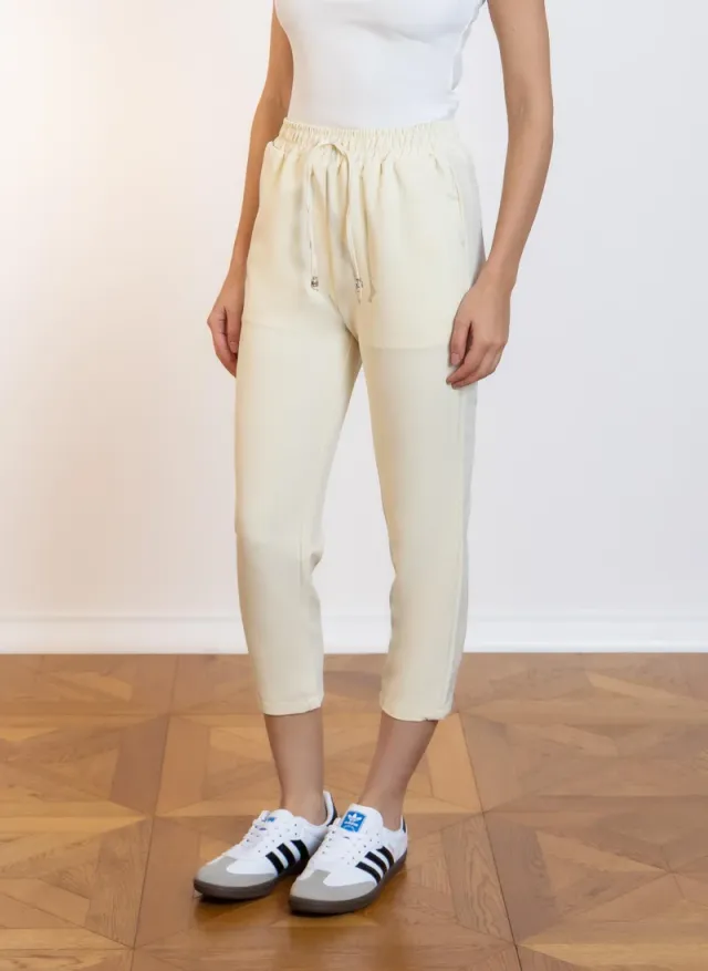 Women's Slim Fit Cropped Elastic Waist Trousers – image 4