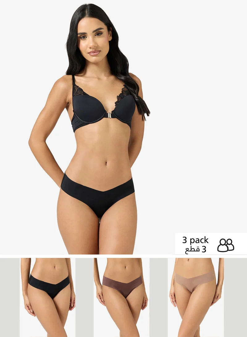 3-Pack Seamless Briefs Black