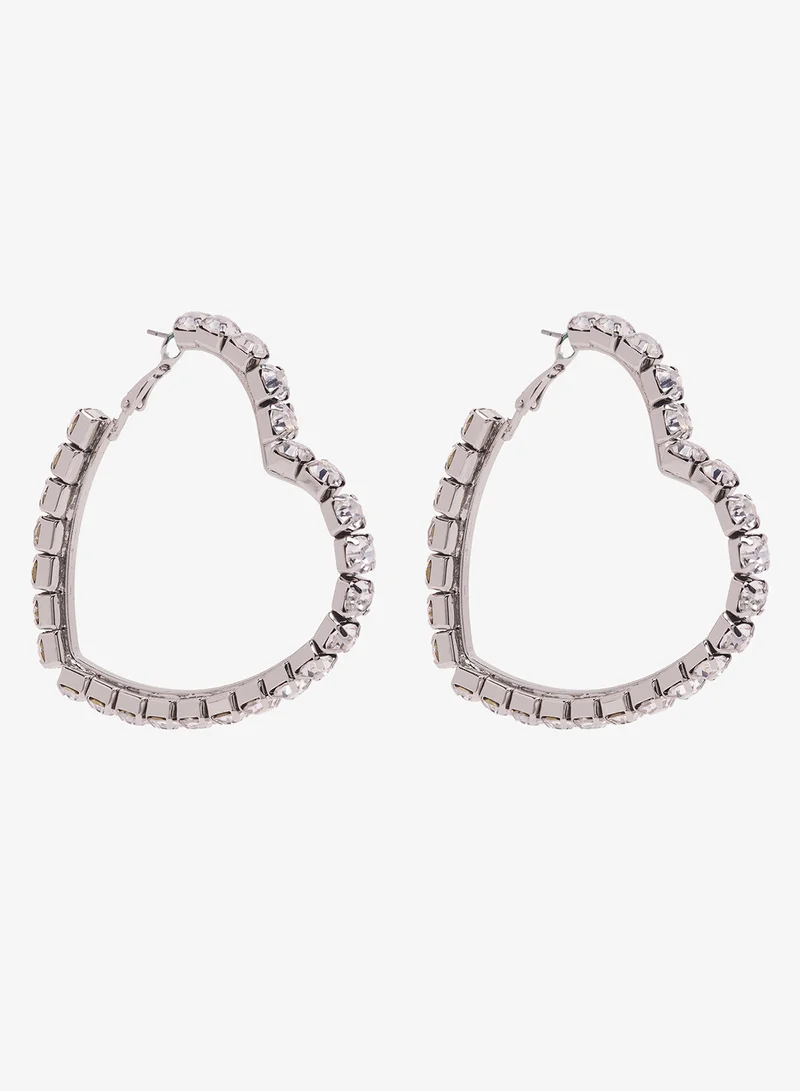 Heart Rhinestone Earrings