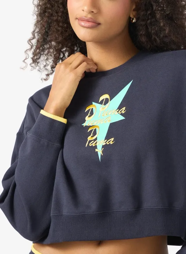 Road To Unity Oversized Graphic Sweatshirt Blue – image 3