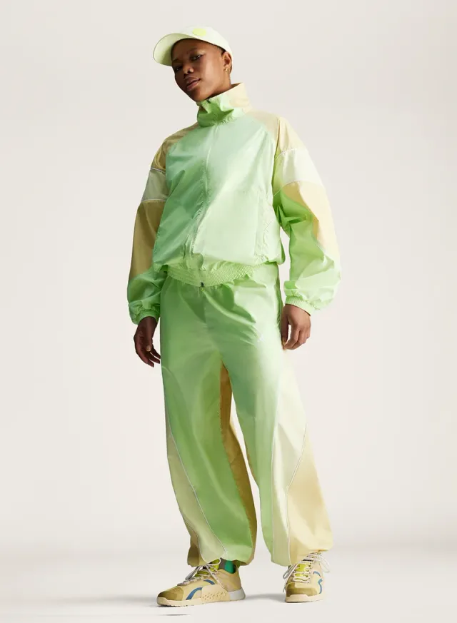 Women's Green Colour-Blocked Running Jacket - Full Zip, High Neck, Long Sleeves – image 6