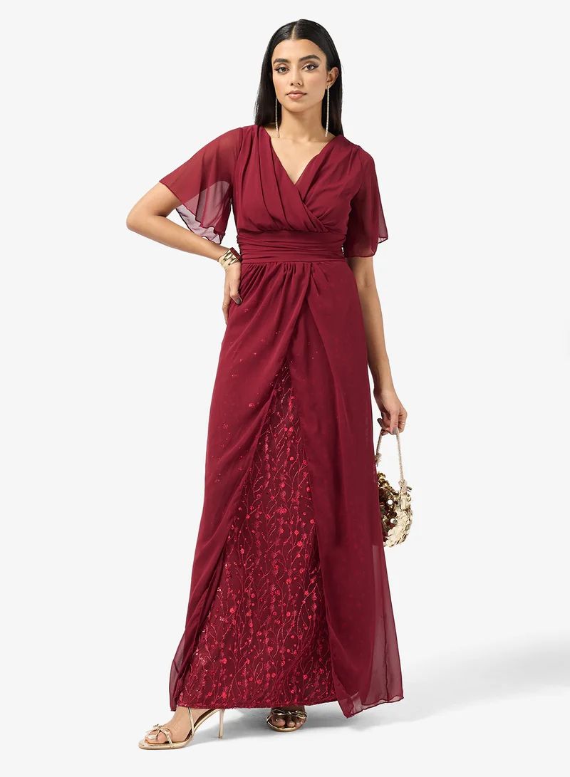 A-line Flutter Sleeve Dress