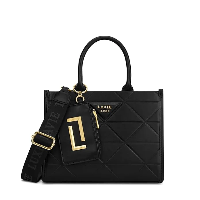 Luxe Lisa Large Box Satchel Black