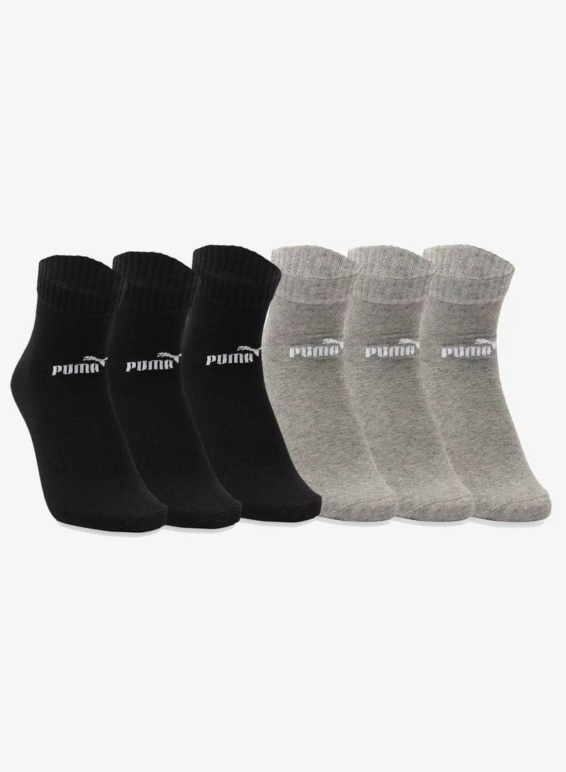 Elements Quarter Socks 6-Pack Gray