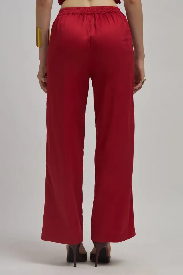 Cotton Stretch Wide-Leg Pants – image 4