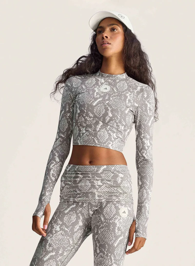 Essential Logo Cropped T-Shirt Silver