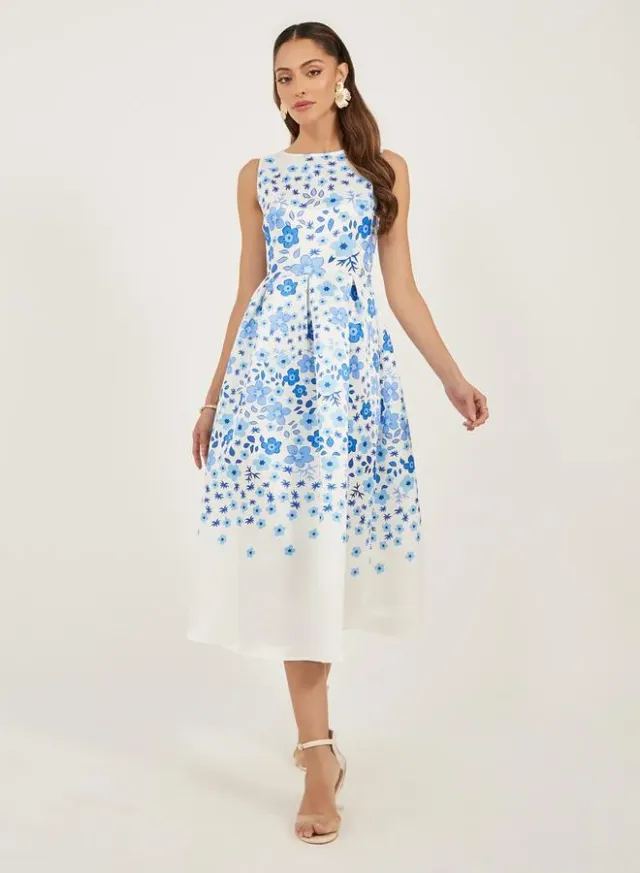 Styli Floral Pleated A-Line Midi Dress – image 2