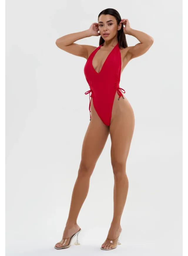 Deep V-Neck Halter Monokini with Adjustable Side Ties for Women – image 5