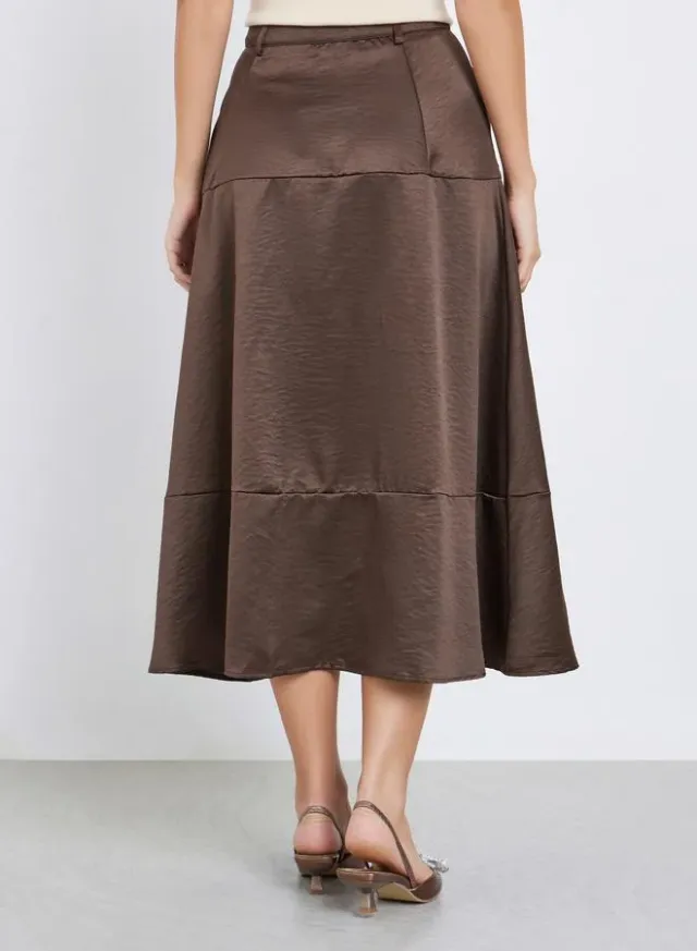 Women's High-Rise Tiered Midi Skirt – image 4