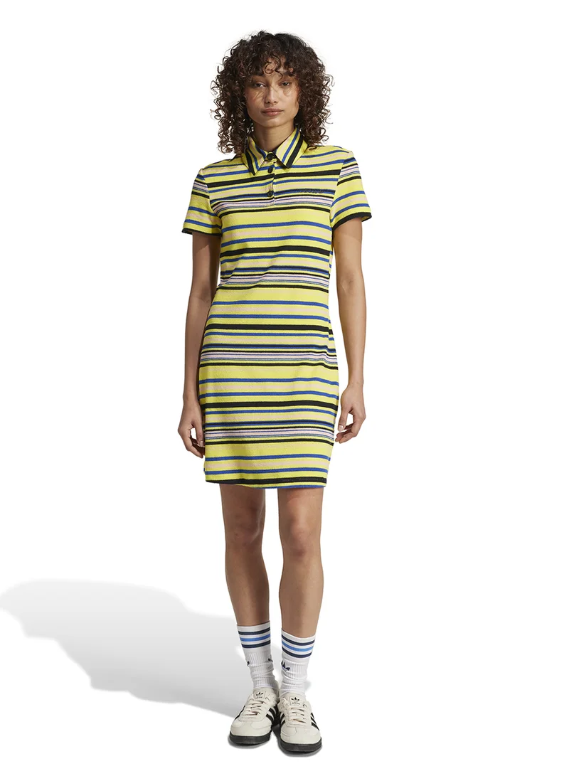 Striped Knit Dress Lemon