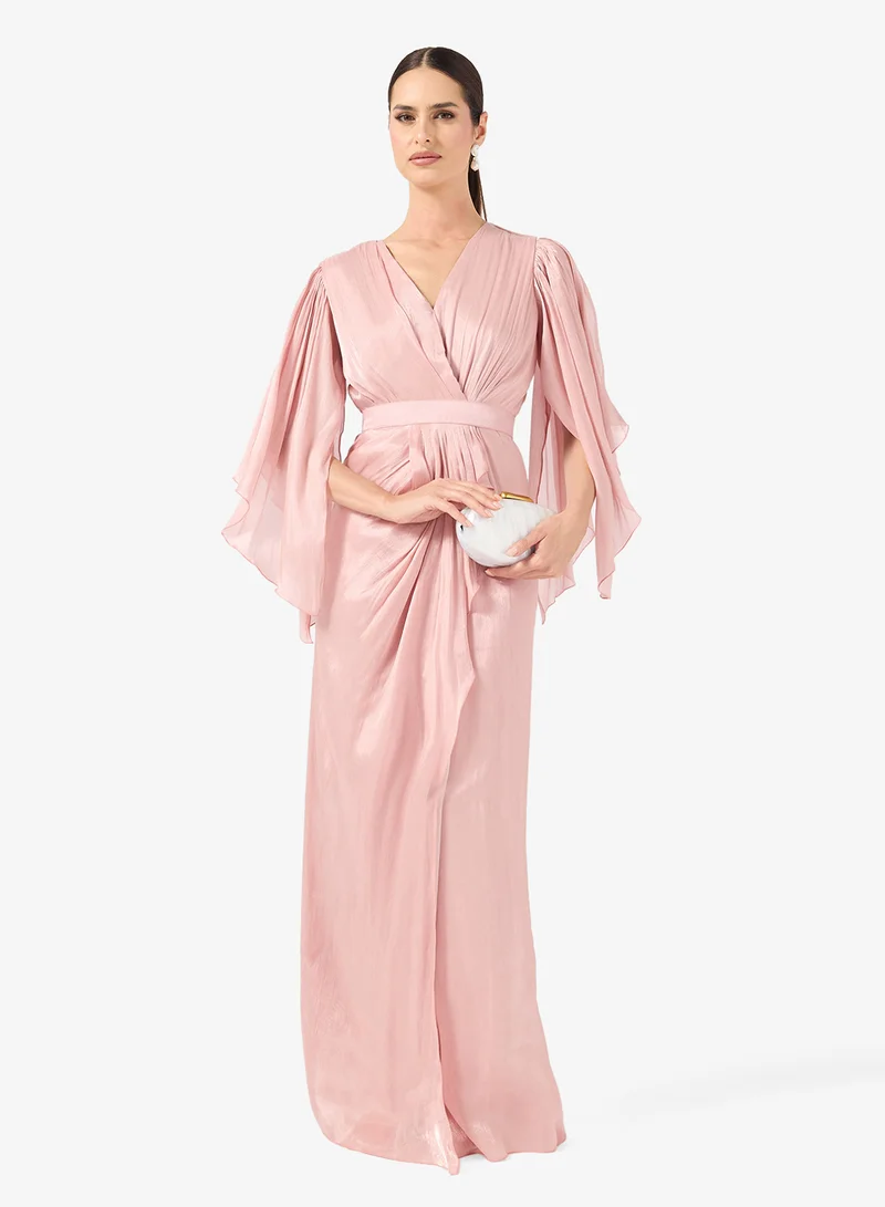 Slit Sleeve Shimmer Dress