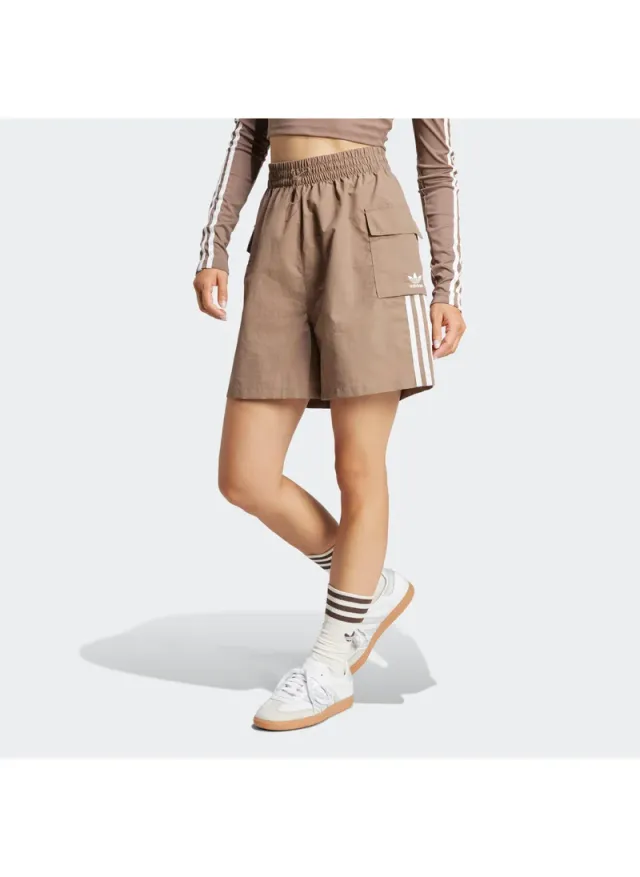 Women's Loose Fit Cargo Shorts with Drawcord Waist and Oversize Pockets