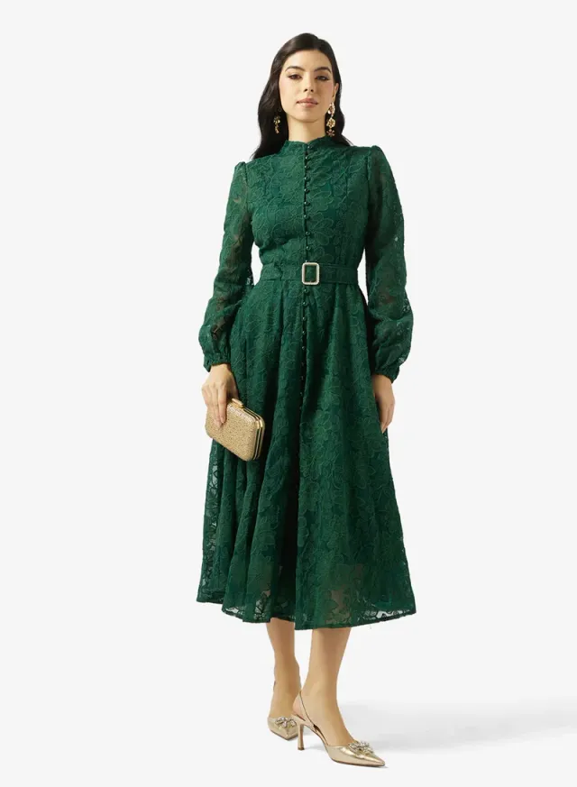 Elegant Lace A-line Dress – image 4