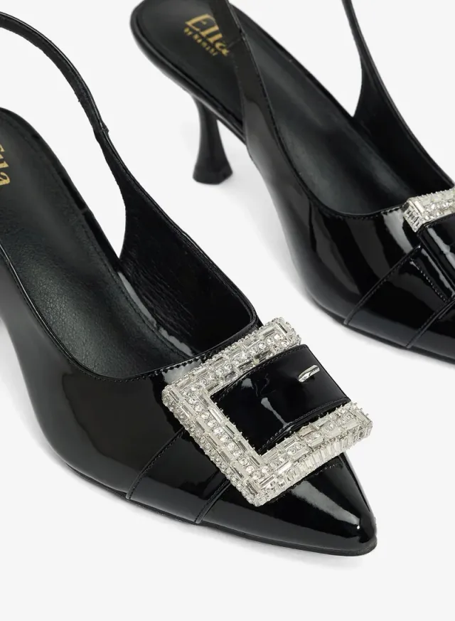 Diamante Buckle Slingback Pumps – image 4