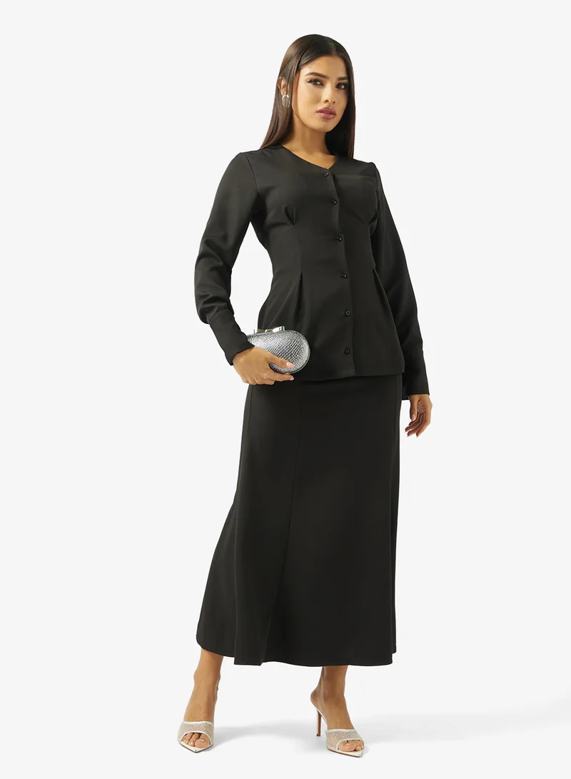 Top & Skirt Set Black