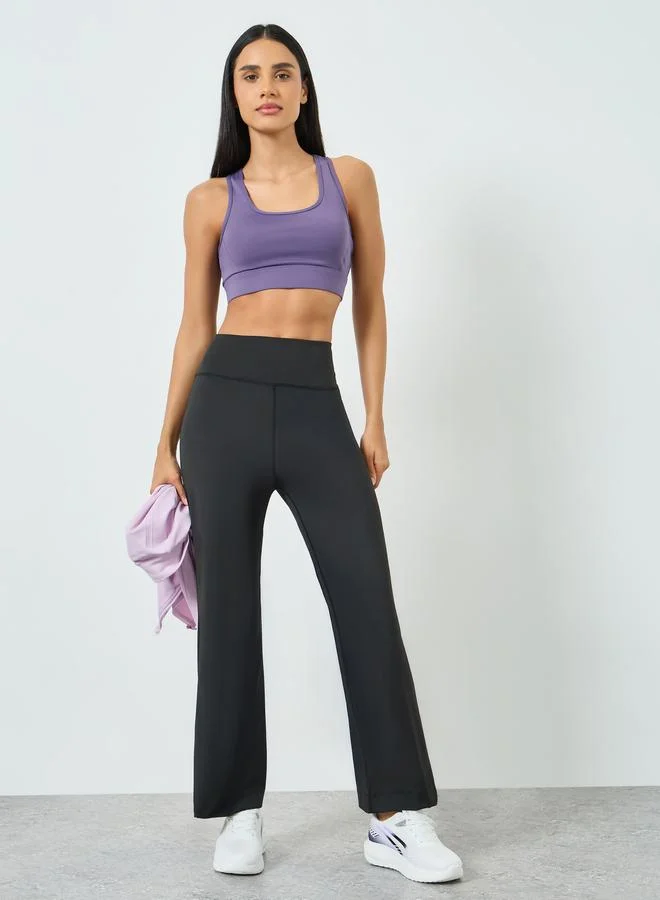 Loose Fit Straight Yoga Pants Black