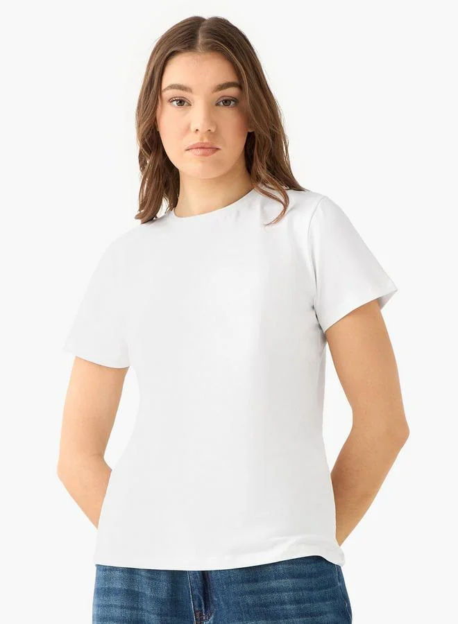 Women's Crew Neck Short Sleeve T-Shirt 2-Pack Multicolour