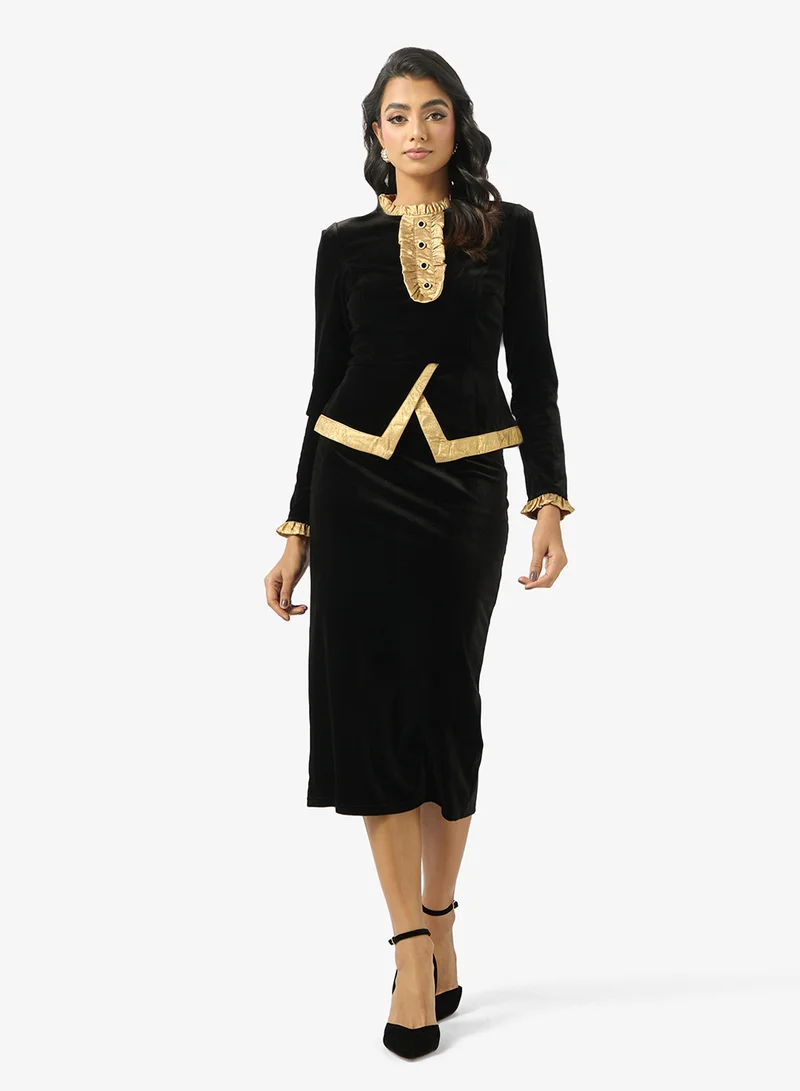 2-Piece Blazer & Column Skirt Set
