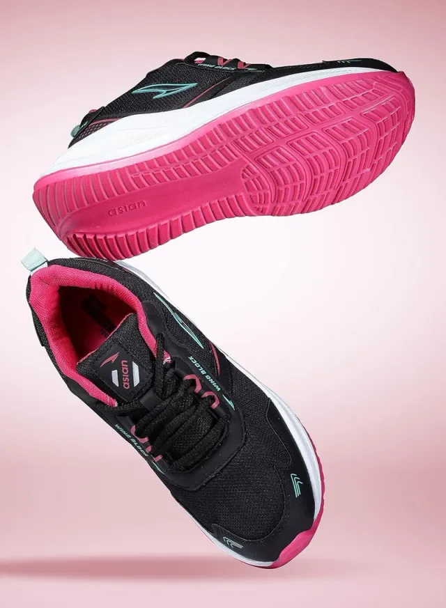 Girls' Athletic Sneakers Black Rani Pink – image 3